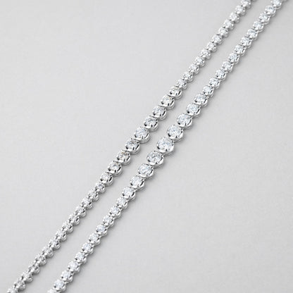 K18 天然 ダイヤモンド テニス グラデーション ネックレス / 18K Natural Diamond Crown Gradation Necklace