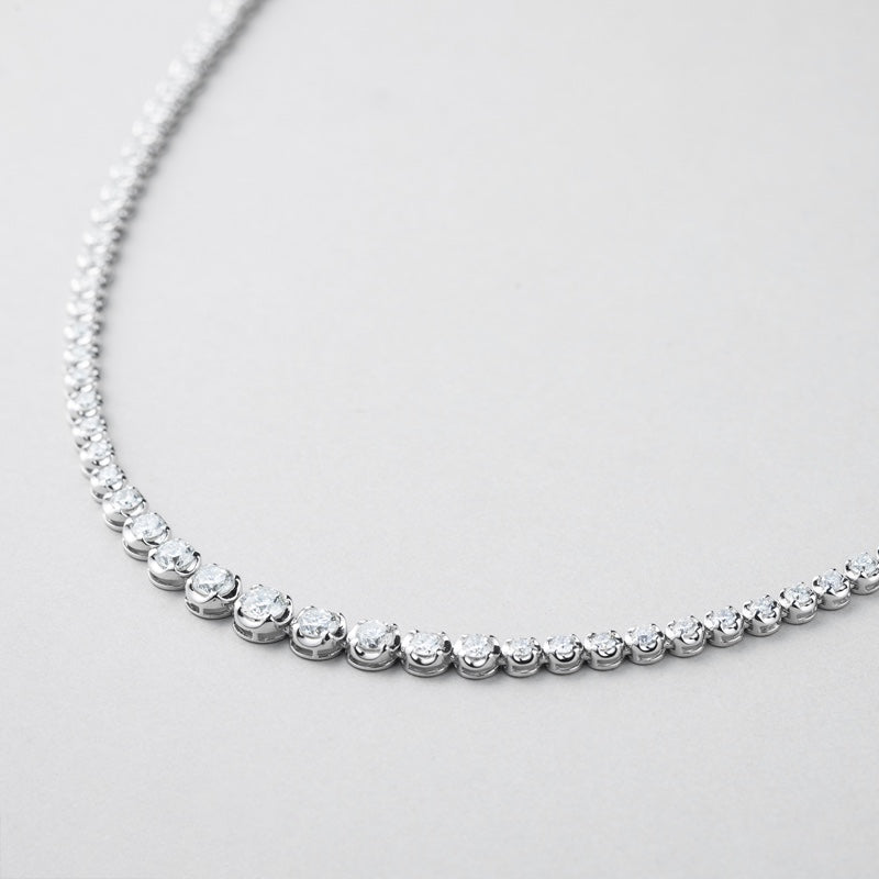 K18 天然 ダイヤモンド テニス グラデーション ネックレス / 18K Natural Diamond Crown Gradation  Necklace