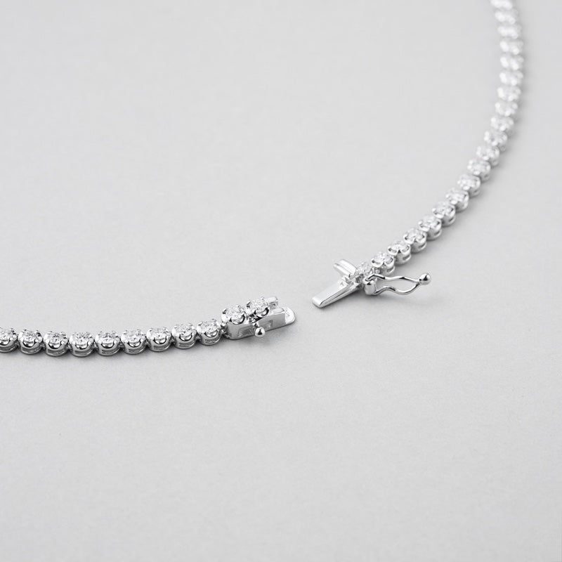 K18 天然 ダイヤモンド テニス グラデーション ネックレス / 18K Natural Diamond Crown Gradation Necklace