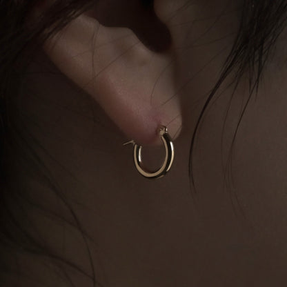 K18 シンプル パイプ フープ ピアス シリーズ / 18K Simple Pipe Hoop Earrings Series