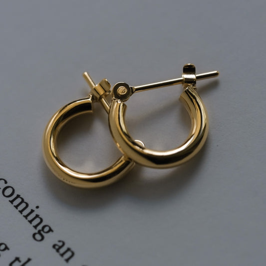 K18 シンプル パイプ フープ ピアス シリーズ / 18K Simple Pipe Hoop Earrings Series