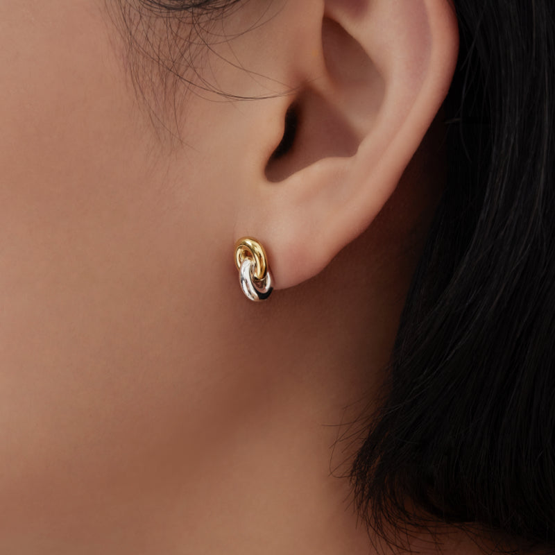 シルバー コンビ リンク ピアス / Silver Combi Link Earrings