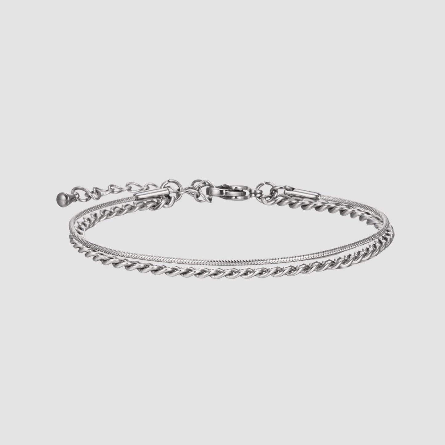 サージカル カーブ チェーン 2ライン ブレスレット / SURGICAL CURVED CHAIN TWO LINES BRACELET