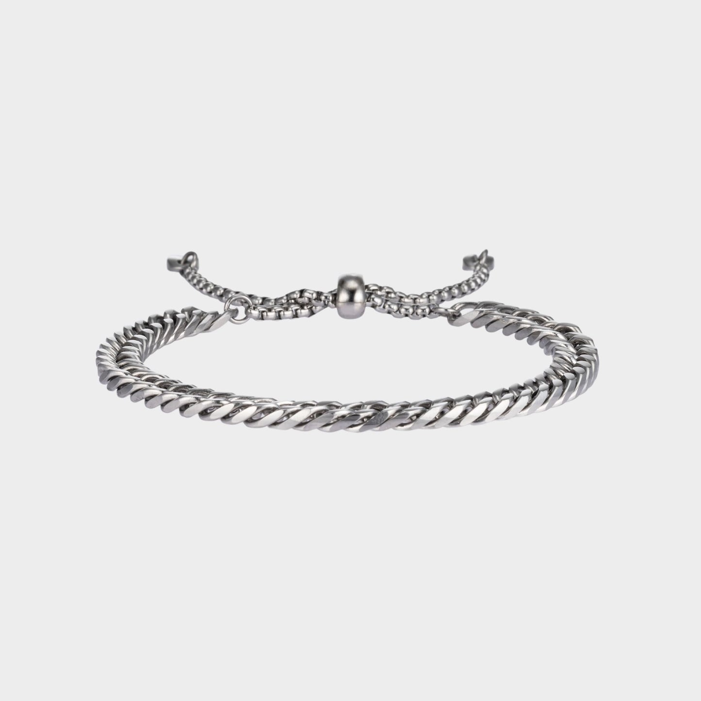 【カン・ダニエル'S PICK】サージカル ロープ チェーン スライドボール ブレスレット / SURGICAL STEEL CURVED CHAIN SLIDE BALL BRACELET