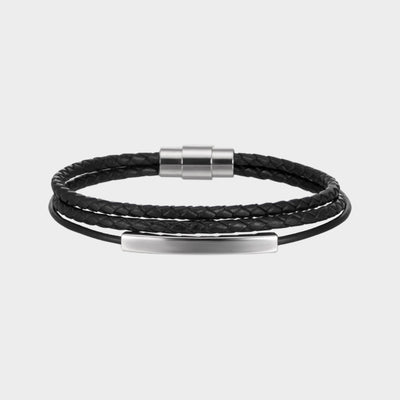 レイヤード レザー 3ライン ブレスレット / LAYERED LEATHER THREE LINES BRACELET