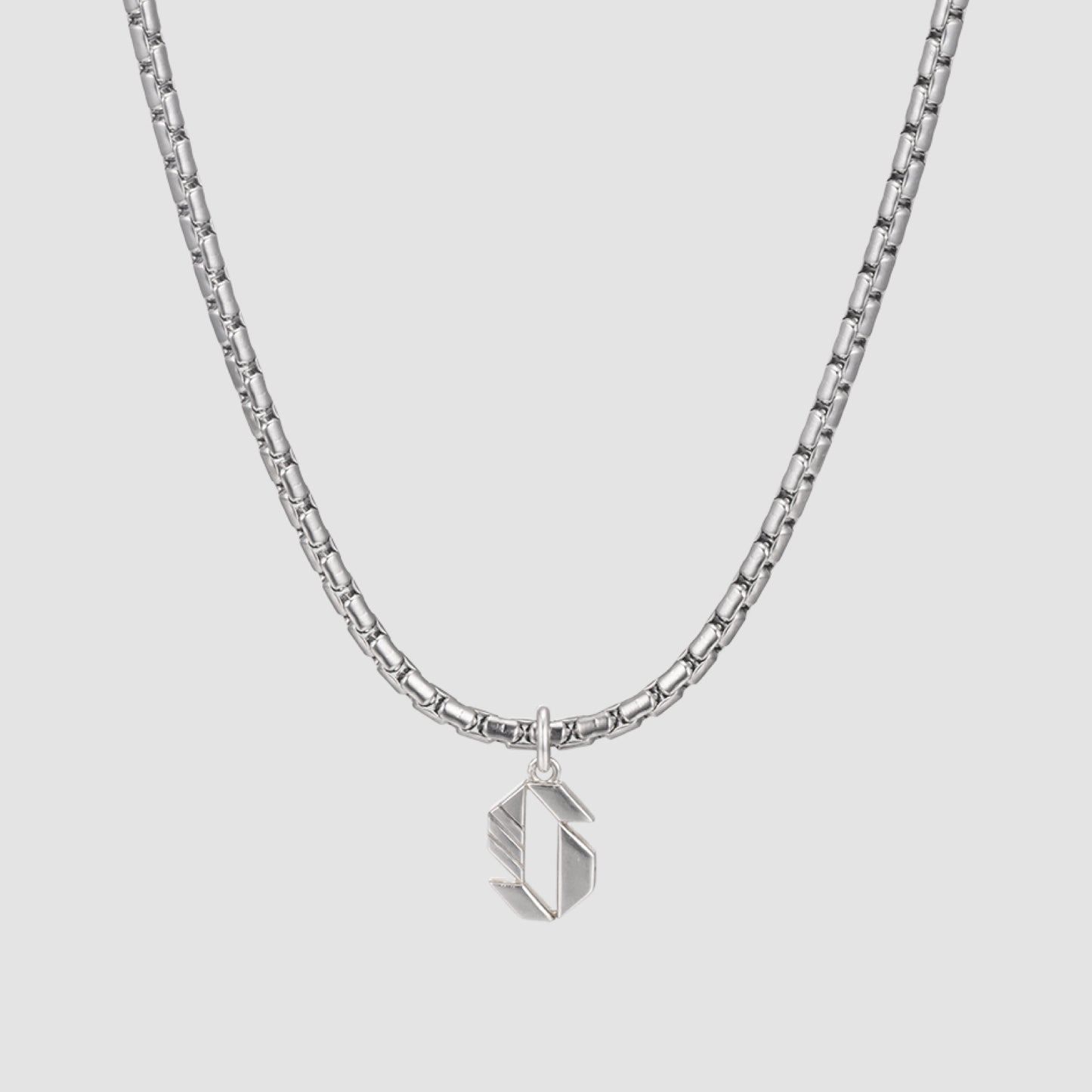 シルバー ストライプ イニシャル ネックレス / SILVER STRIPE INITIAL NECKLACE