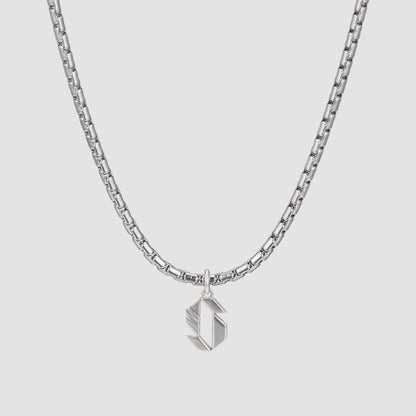 シルバー ストライプ イニシャル ネックレス / SILVER STRIPE INITIAL NECKLACE