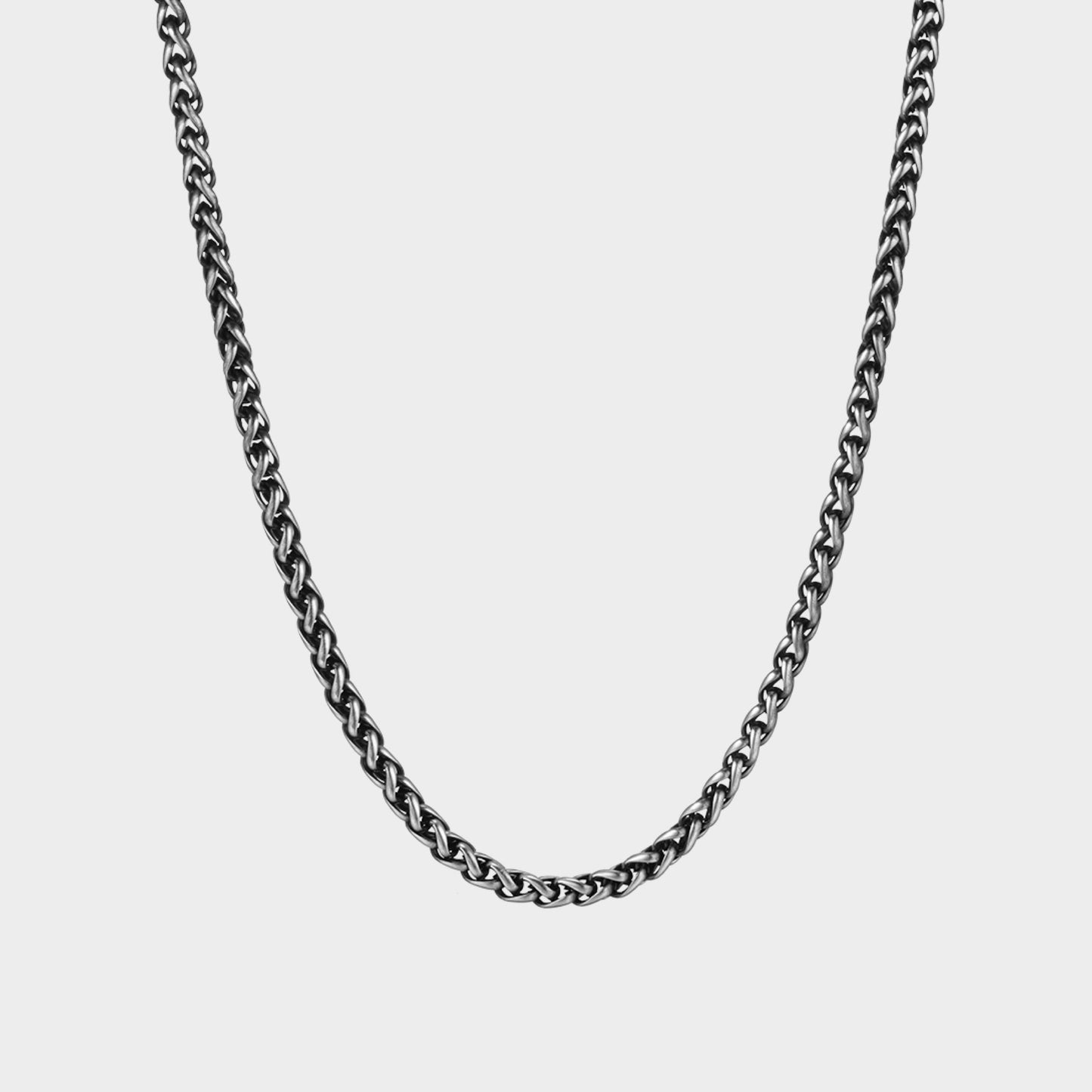 サージカル ブラック ロープ チェーン ネックレス / SURGICAL STEEL BLACK ROPE CHAIN NECKLACE