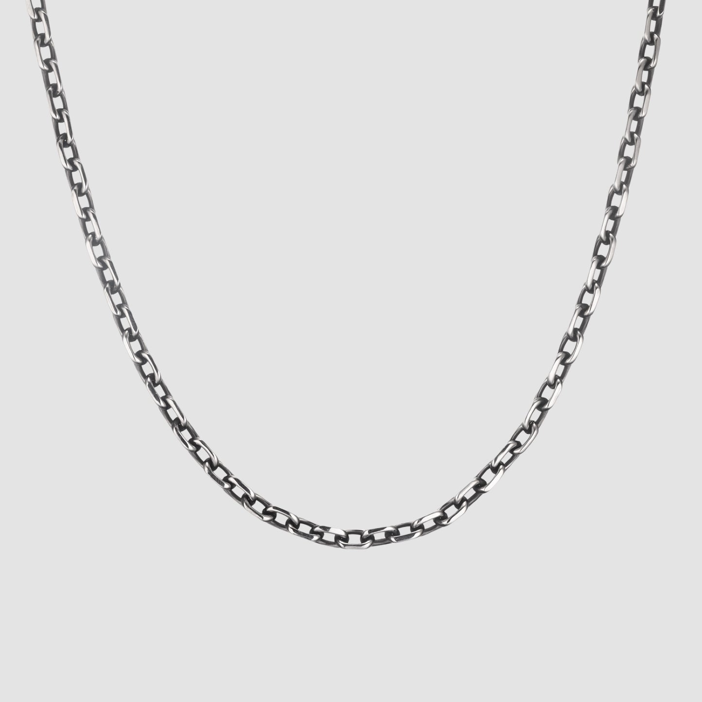 サージカル アンティーク スクエア チェーン ネックレス / SURGICAL STEEL ANTIQUE SQUARE CHAIN NECKLACE