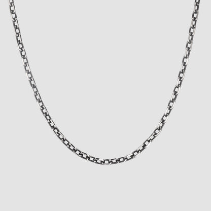 サージカル アンティーク スクエア チェーン ネックレス / SURGICAL STEEL ANTIQUE SQUARE CHAIN NECKLACE