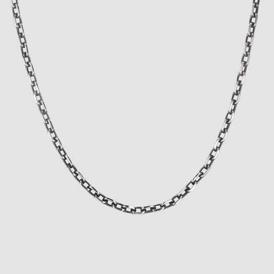 サージカル アンティーク スクエア チェーン ネックレス / SURGICAL STEEL ANTIQUE SQUARE CHAIN NECKLACE