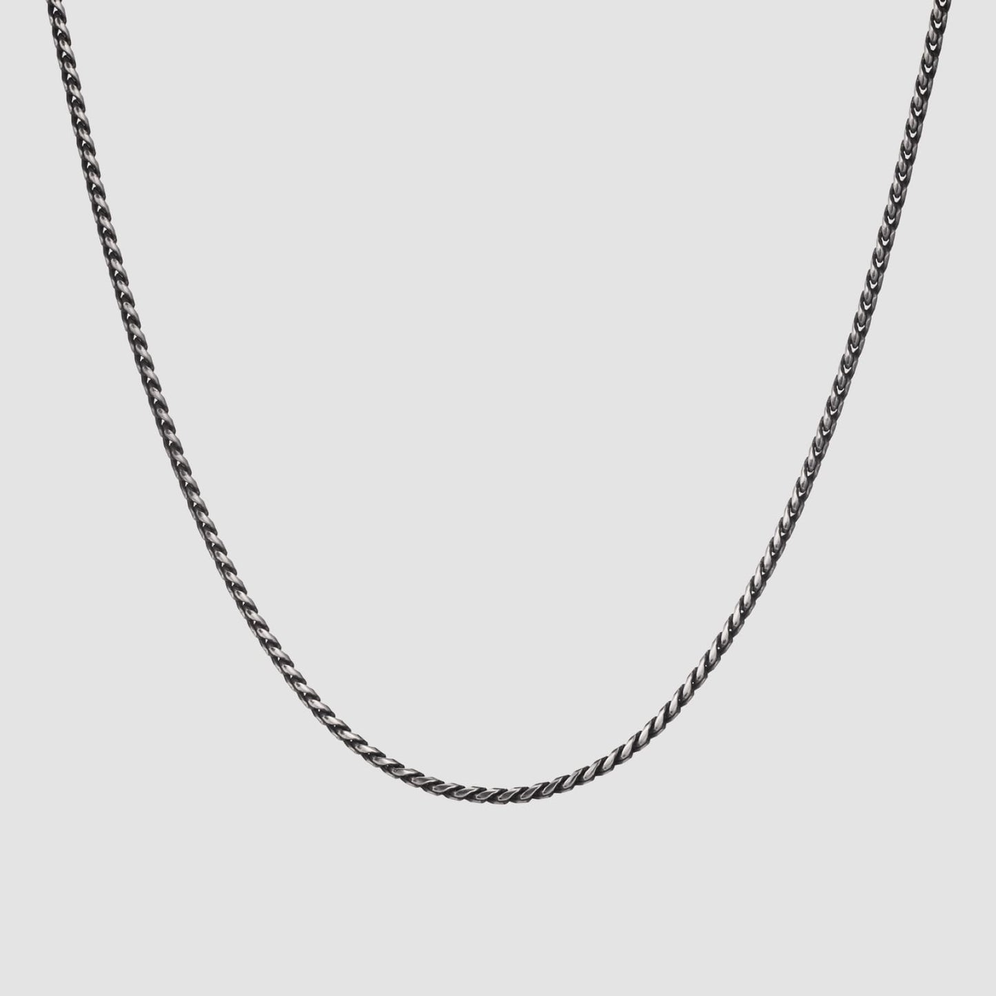 サージカル ツイスト ブラック ロープ チェーン ネックレス / SURGICAL TWIST BLACK ROPE CHAIN NECKLACE