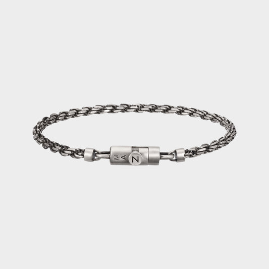 シルバー アンティーク マグネット ツイスト チェーン ブレスレット / SILVER ANTIQUE MAGNET TWIST CHAIN BRACELET