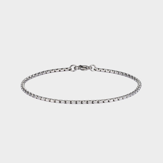 サージカル ラウンド ボックス チェーン ブレスレット / SURGICAL STEEL ROUND BOX CHAIN BRACELET