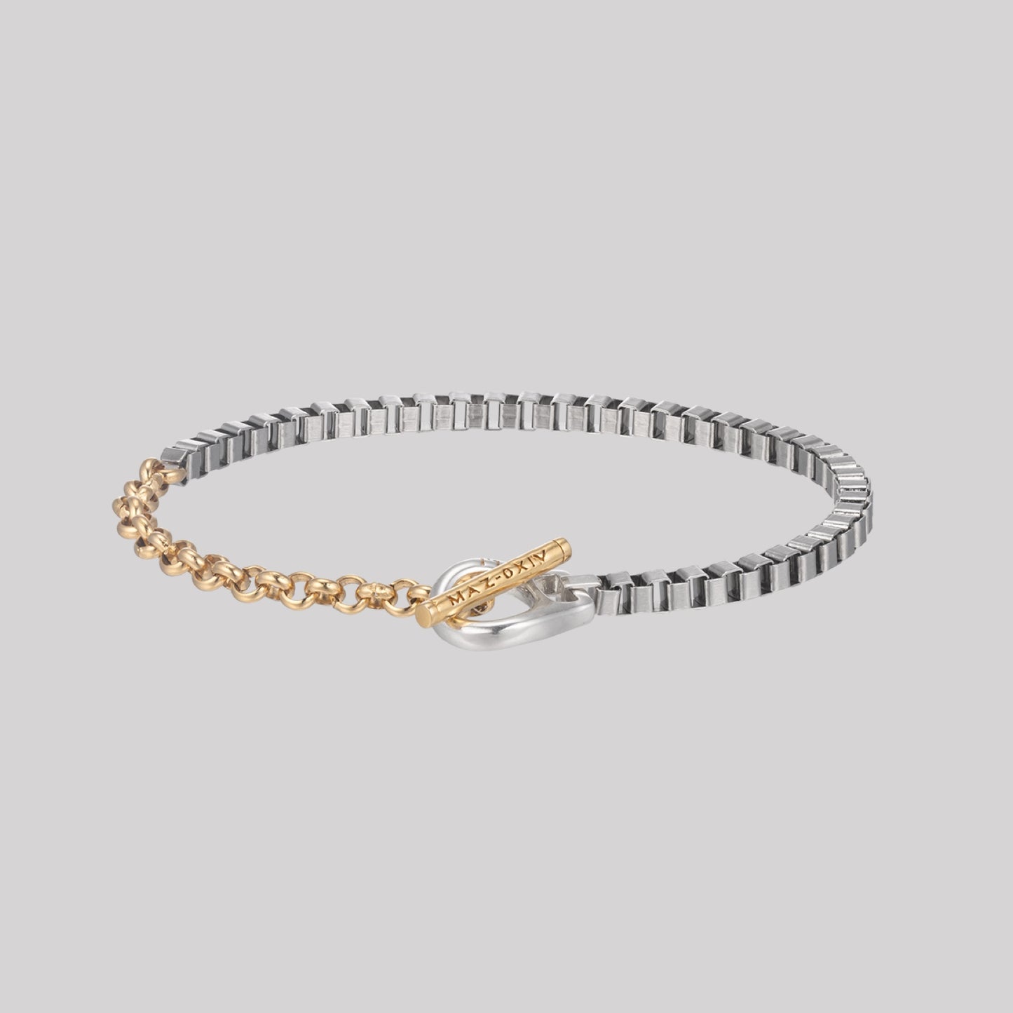 シルバー コンビ ミックス チェーン トグル ブレスレット / SILVER COMBI MIX CHAIN TOGGLE BRACELET