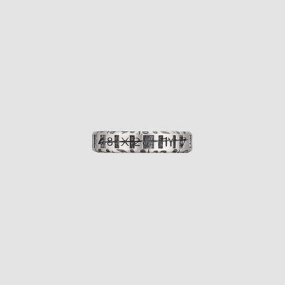 シルバー ホイール プリント リング - スモール / SILVER WHEEL PRINT RING - SMALL