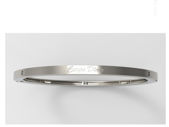 ナチュラルダイヤモンド スリムエングレーブドバングル ホワイトゴールド