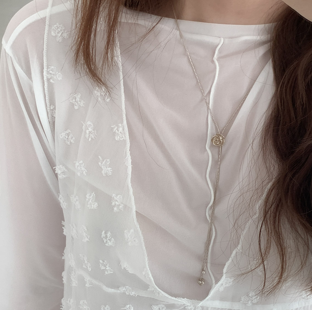 DOUBLE FLOWER DROP NECKLACE