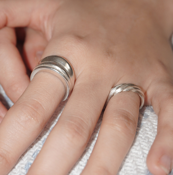 drape wave frill drop ring