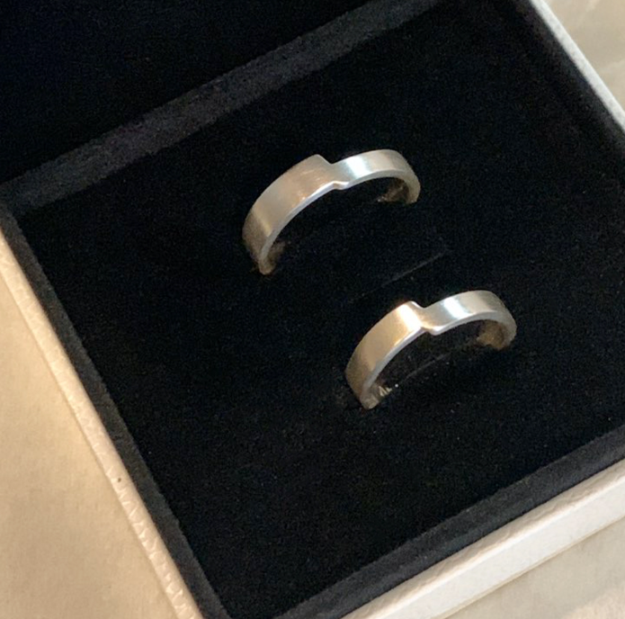 ユニセックス アシンメトリーシルバーリング