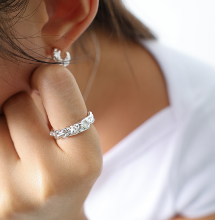 Melting Silver Ring