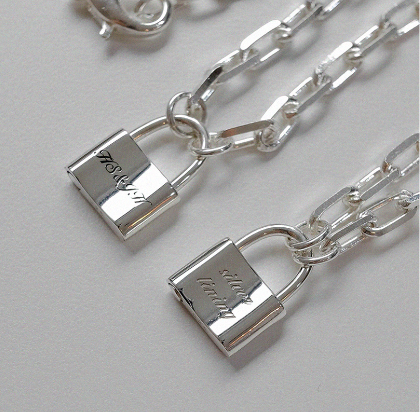 Padlock Silver Chain Necklace