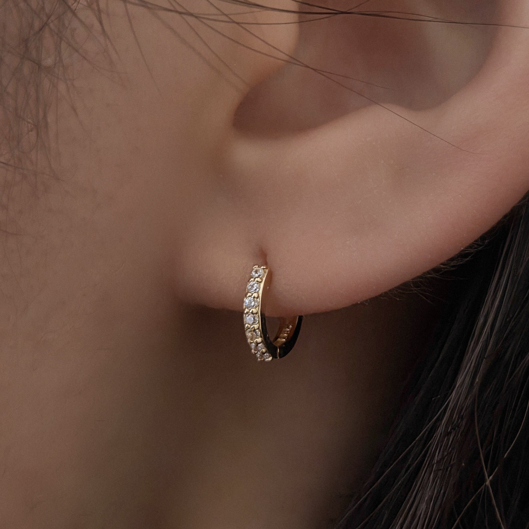 K14 フラット ストーン ワンタッチ ピアス [シングル] / 14K Flat Stone One Touch Earring [Single]