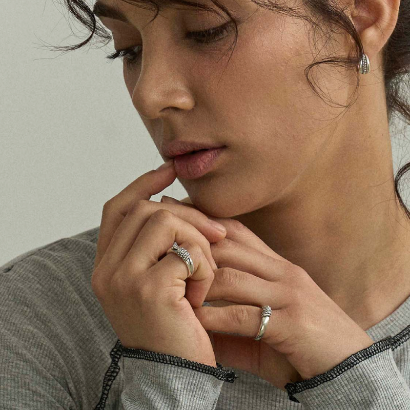 vintage flower rope ring