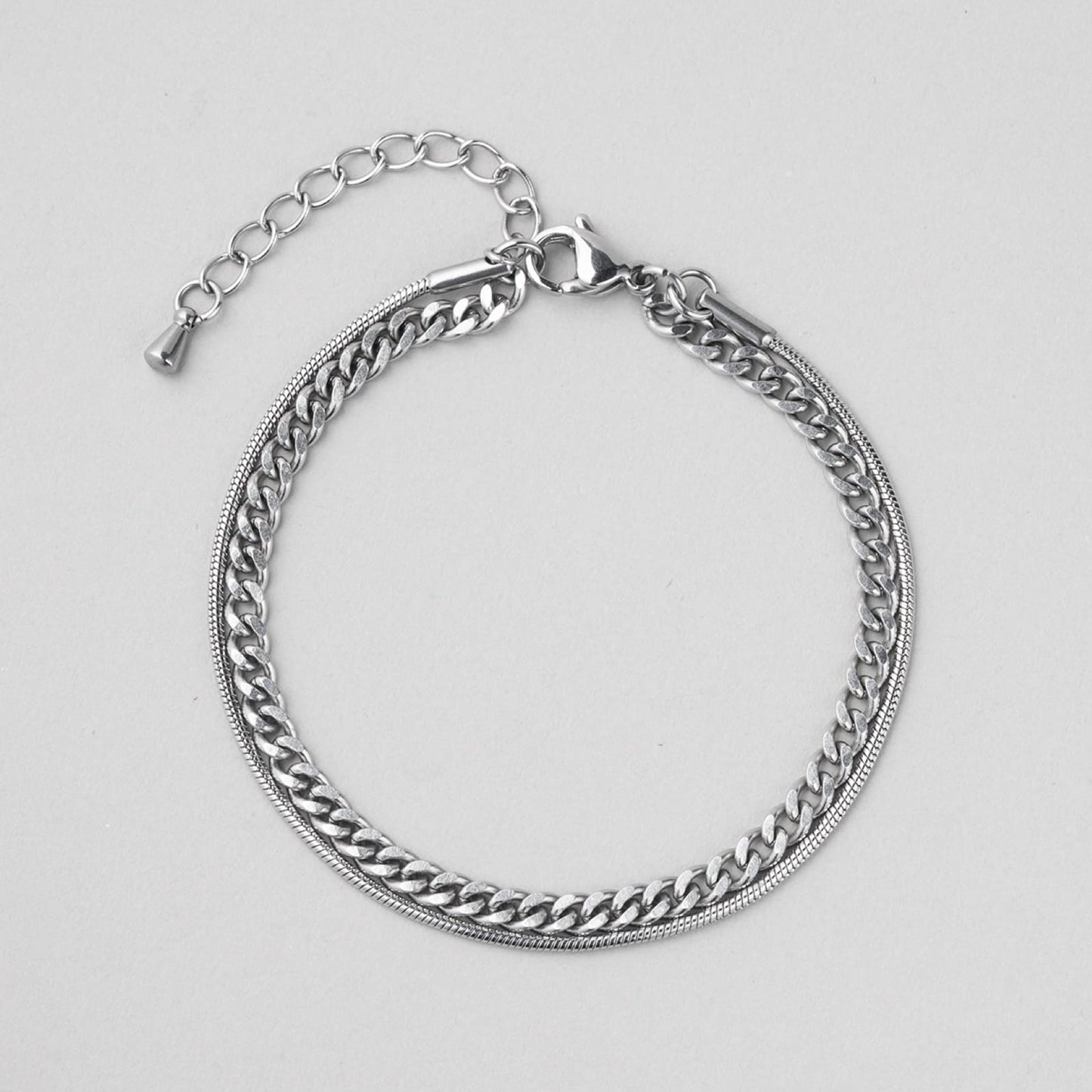 サージカル カーブ チェーン 2ライン ブレスレット / SURGICAL CURVED CHAIN TWO LINES BRACELET