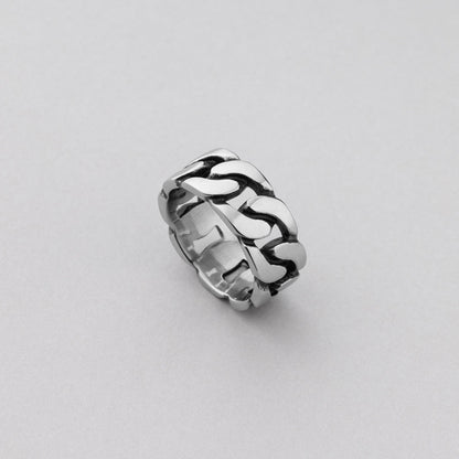 サージカル ボールド カーブチェーン リング / SURGICAL STEEL BOLD CURVED CHAIN RING