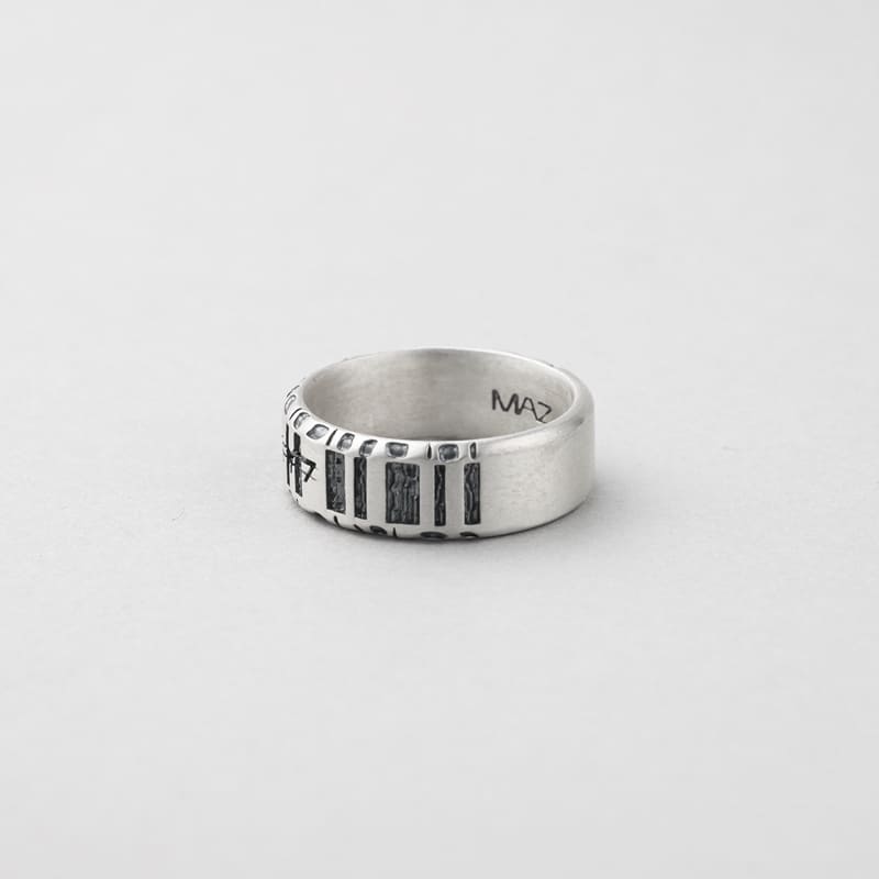 【11/9-11/20 50% クーポン】 シルバー ホイール プリント リング - ラージ / SILVER WHEEL PRINT RING -  LARGE