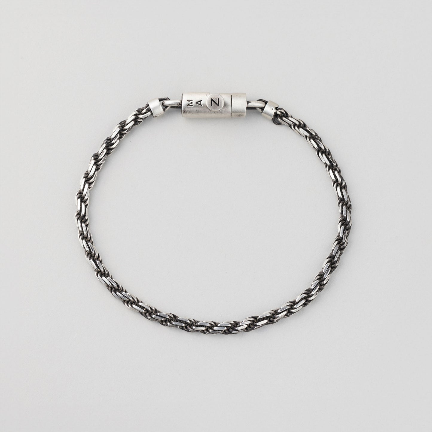 シルバー アンティーク マグネット ツイスト チェーン ブレスレット / SILVER ANTIQUE MAGNET TWIST CHAIN BRACELET