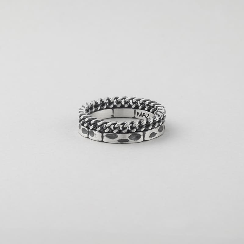 シルバー チェーン レイヤード リング / SILVER CHAIN LAYERED RING