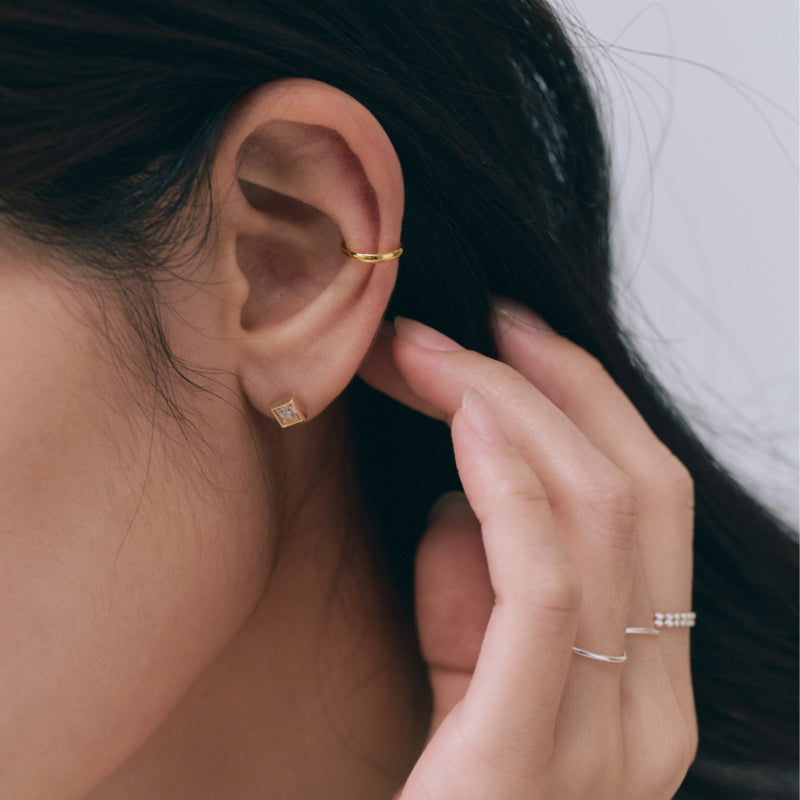 シルバー ベーシック スリム イヤーカフ / Silver Basic Slim Earcuff