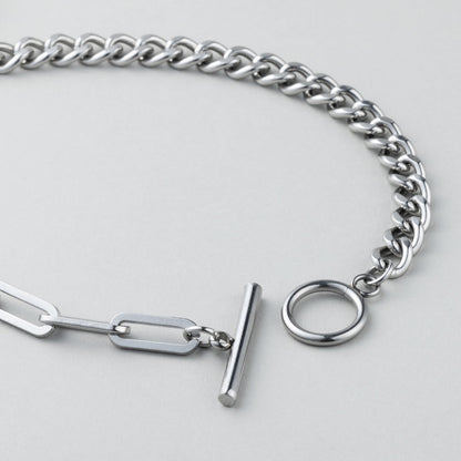 サージカル ミックス チェーン トグル ネックレス / SURGICAL STEEL MIX CHAIN TOGGLE NECKLACE