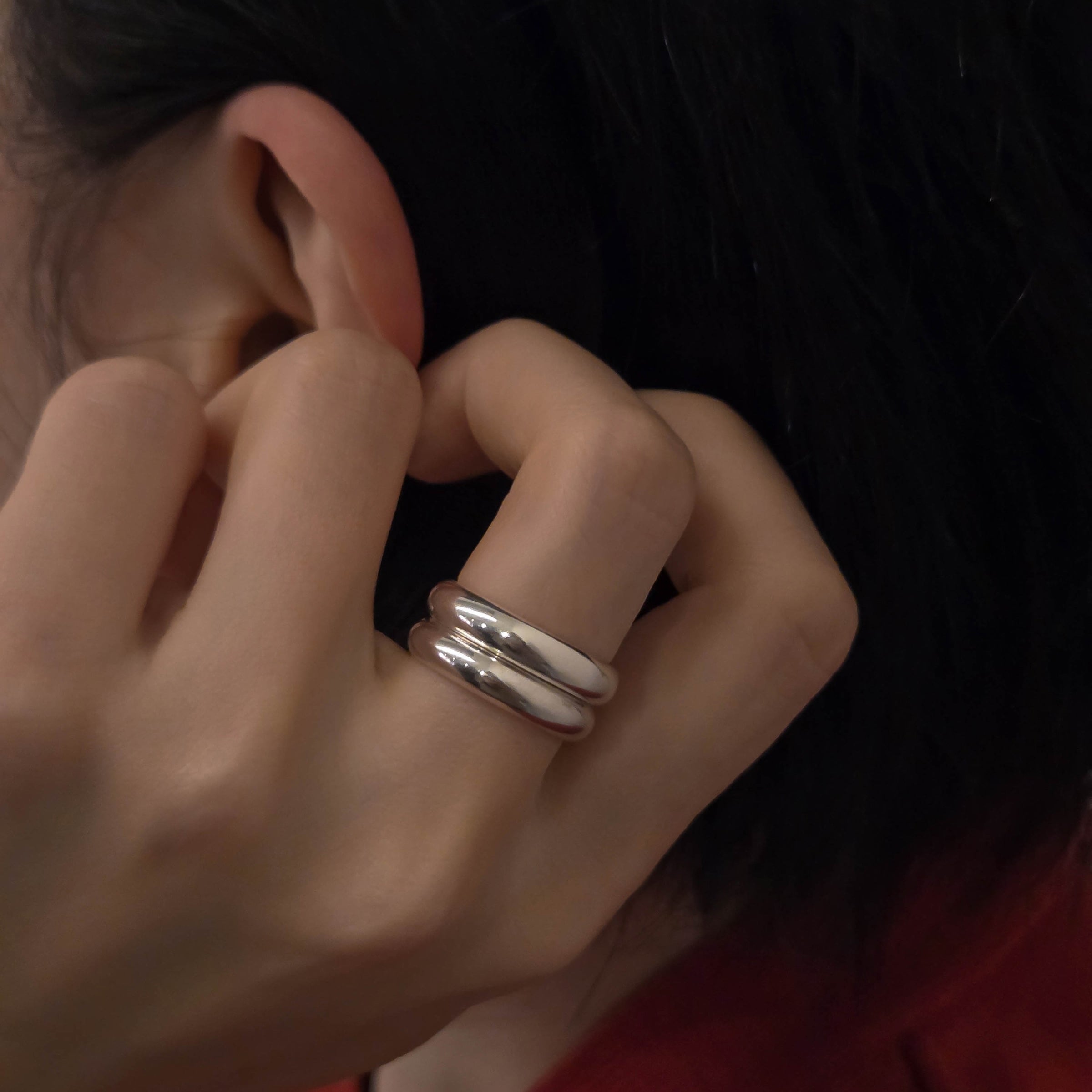マキシ ラウンドタッパーリング シルバーに Ring Basic Round