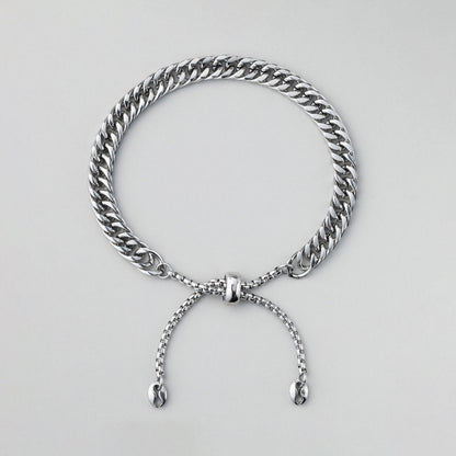 【カン・ダニエル'S PICK】サージカル ロープ チェーン スライドボール ブレスレット / SURGICAL STEEL CURVED CHAIN SLIDE BALL BRACELET