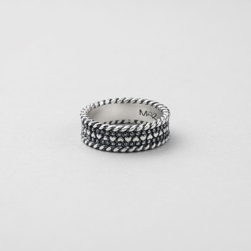 シルバー ドット パターン リング - ラージ / SILVER DOT PATTERN RING - LARGE