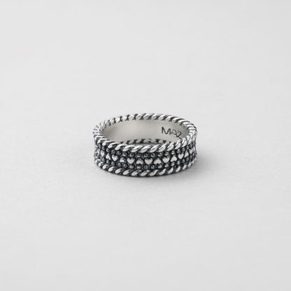 シルバー ドット パターン リング - ラージ / SILVER DOT PATTERN RING - LARGE