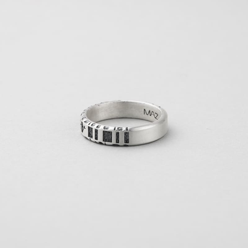 シルバー ホイール プリント リング - スモール / SILVER WHEEL PRINT RING - SMALL