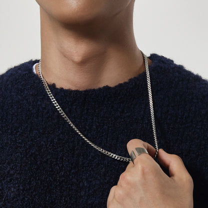 サージカル ベーシック カーブ チェーン ネックレス / SURGICAL STEEL BASIC CURVED CHAIN NECKLACE