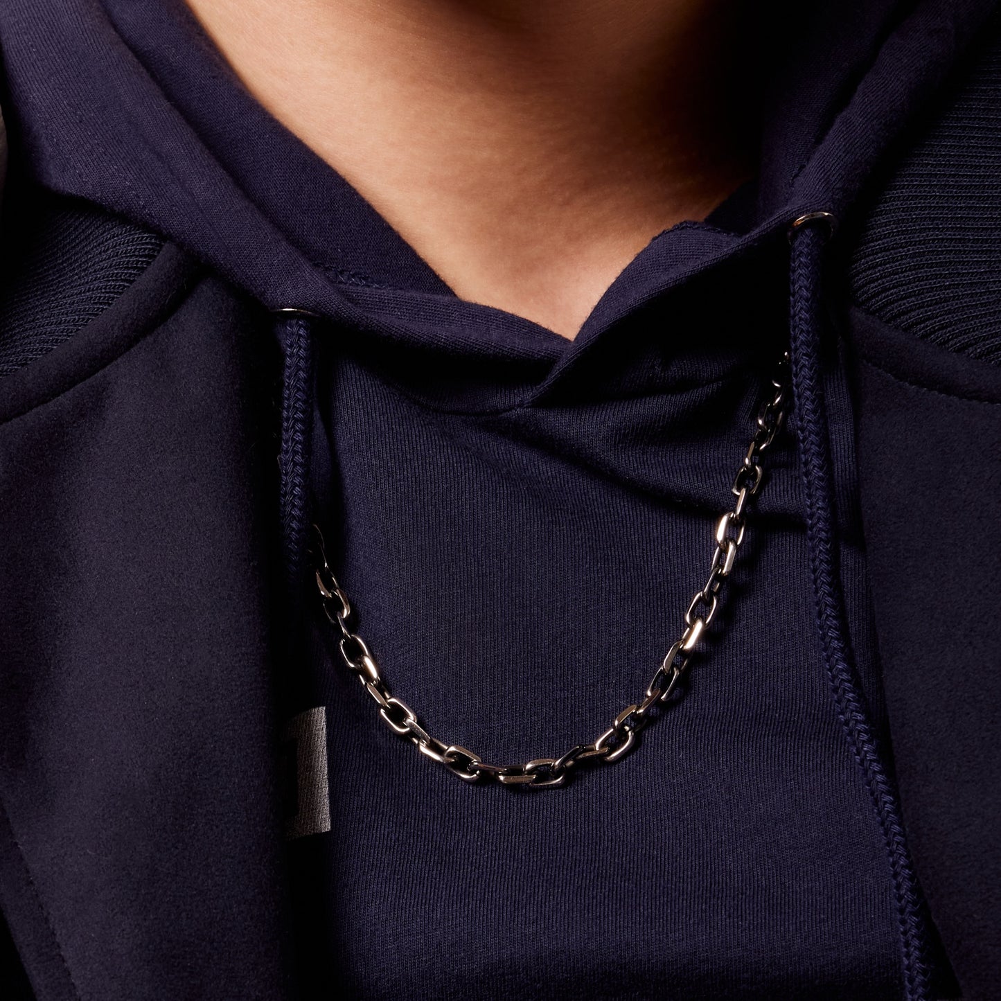 サージカル アンティーク スクエア チェーン ネックレス / SURGICAL STEEL ANTIQUE SQUARE CHAIN NECKLACE