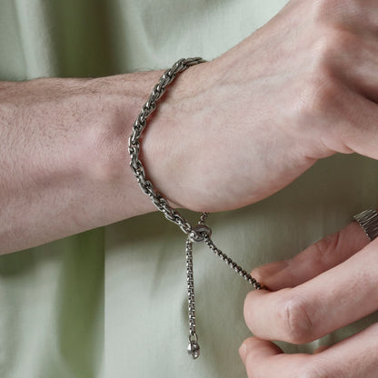 【カン・ダニエル'S PICK】サージカル ロープ チェーン スライドボール ブレスレット / SURGICAL STEEL ROPE CHAIN SLIDE BALL BRACELET