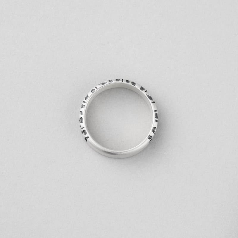 シルバー ホイール プリント リング - ラージ / SILVER WHEEL PRINT RING - LARGE