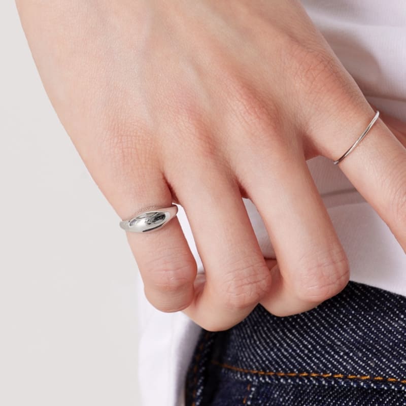 シルバー ボリューム ピンキー リング / Silver Volume Pinky Ring