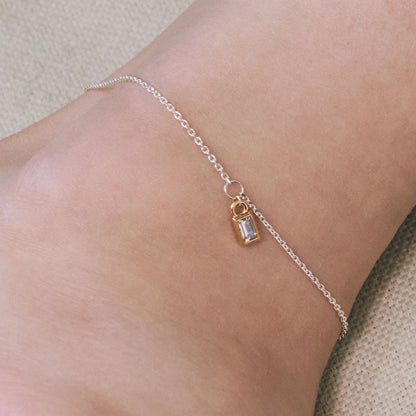 シルバー コンビ バゲット カット アンクレット / Silver Combi Baguette Cut Anklet