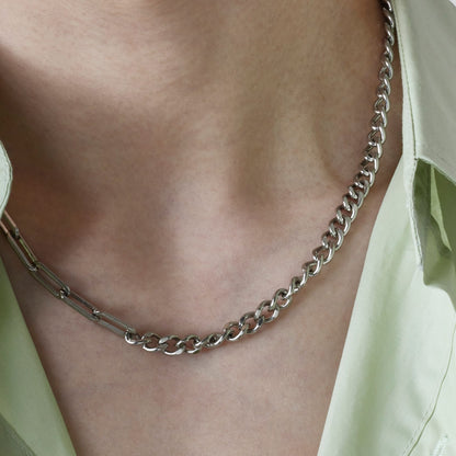 サージカル ミックス チェーン トグル ネックレス / SURGICAL STEEL MIX CHAIN TOGGLE NECKLACE