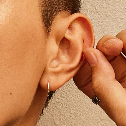 シルバー ベーシック ワンタッチ リング ピアス / SILVER BASIC ONE TOUCH RING EARRINGS