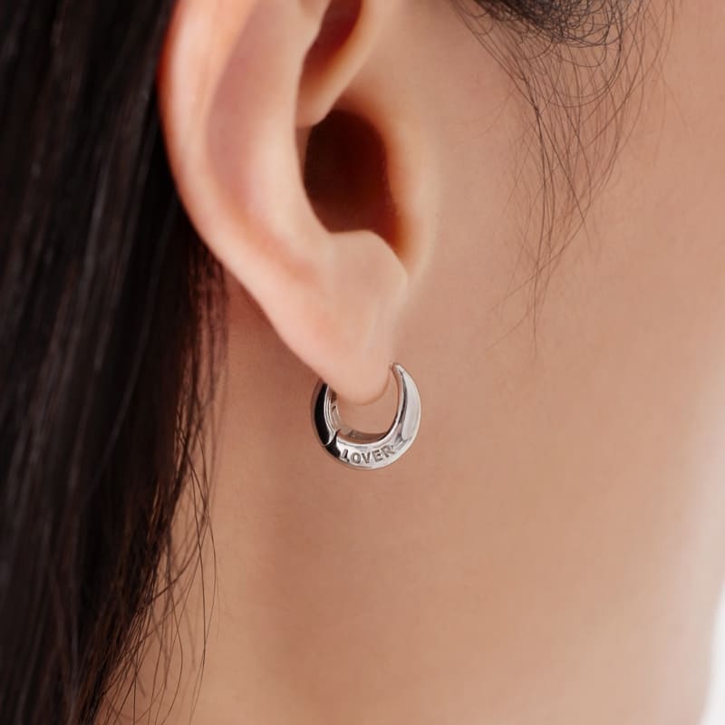 シルバー ボリューム ラバー ワンタッチ ピアス / Silver Volume Lover One-Touch Earrings