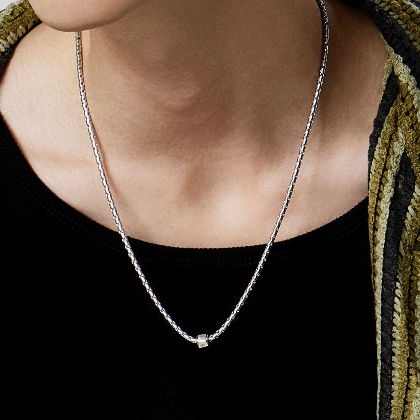 シルバー ヘキサゴン ナット チェーン ネックレス / SILVER HEXAGON NUT CHAIN NECKLACE